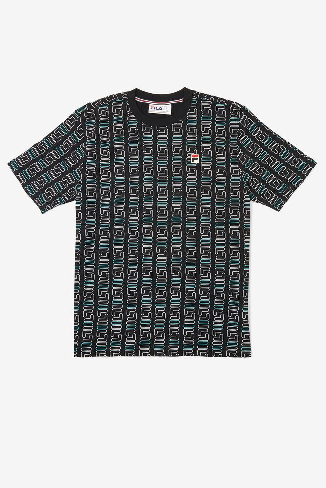 Fila T-Shirt Mens Black - Naas - Philippines 3574210-MS